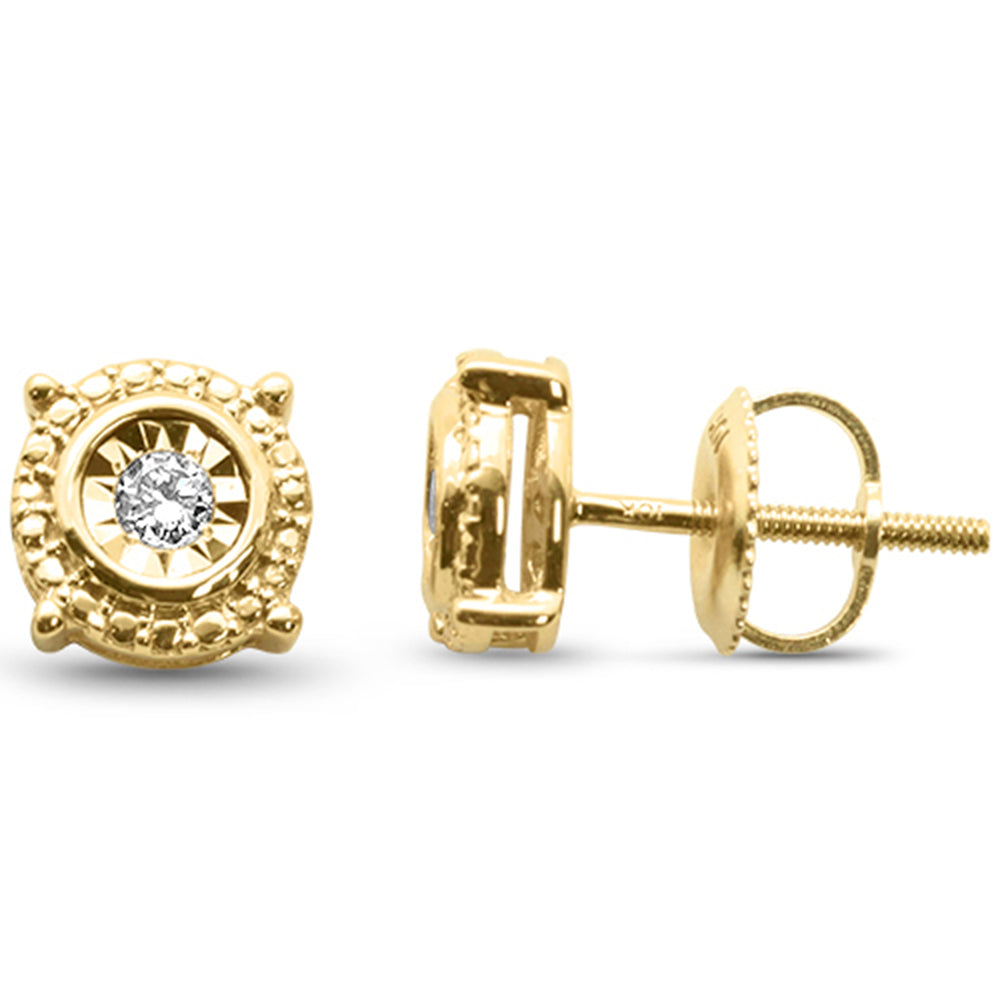 ''SPECIAL! .11ct G SI 10K Yellow Gold Round DIAMOND Stud Earrings''