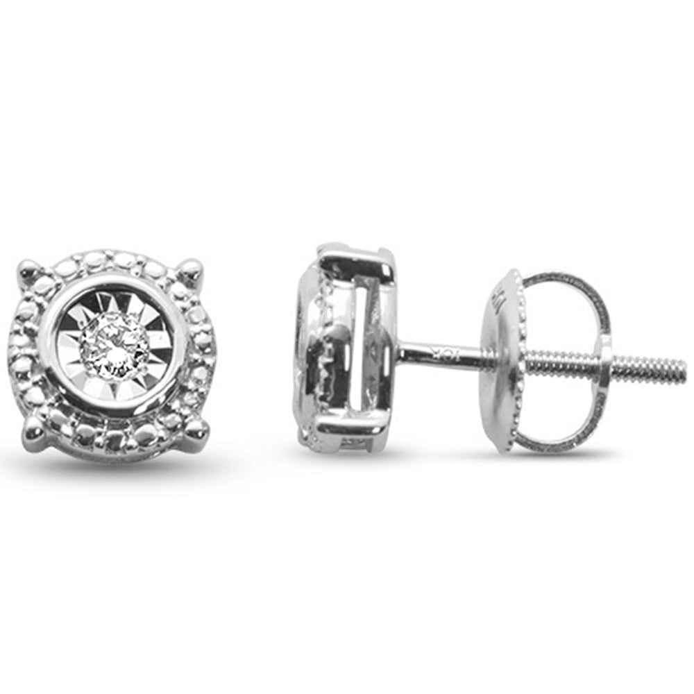 .10ct G SI 10K White Gold Round Diamond STUD EARRINGS