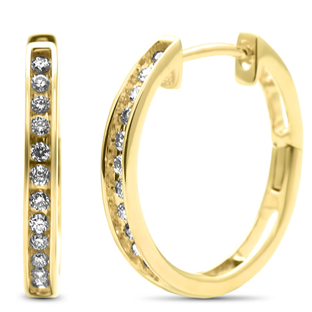 ''SPECIAL! .26ct G SI 10K Yellow Gold DIAMOND DIAMOND Hoop Earrings''