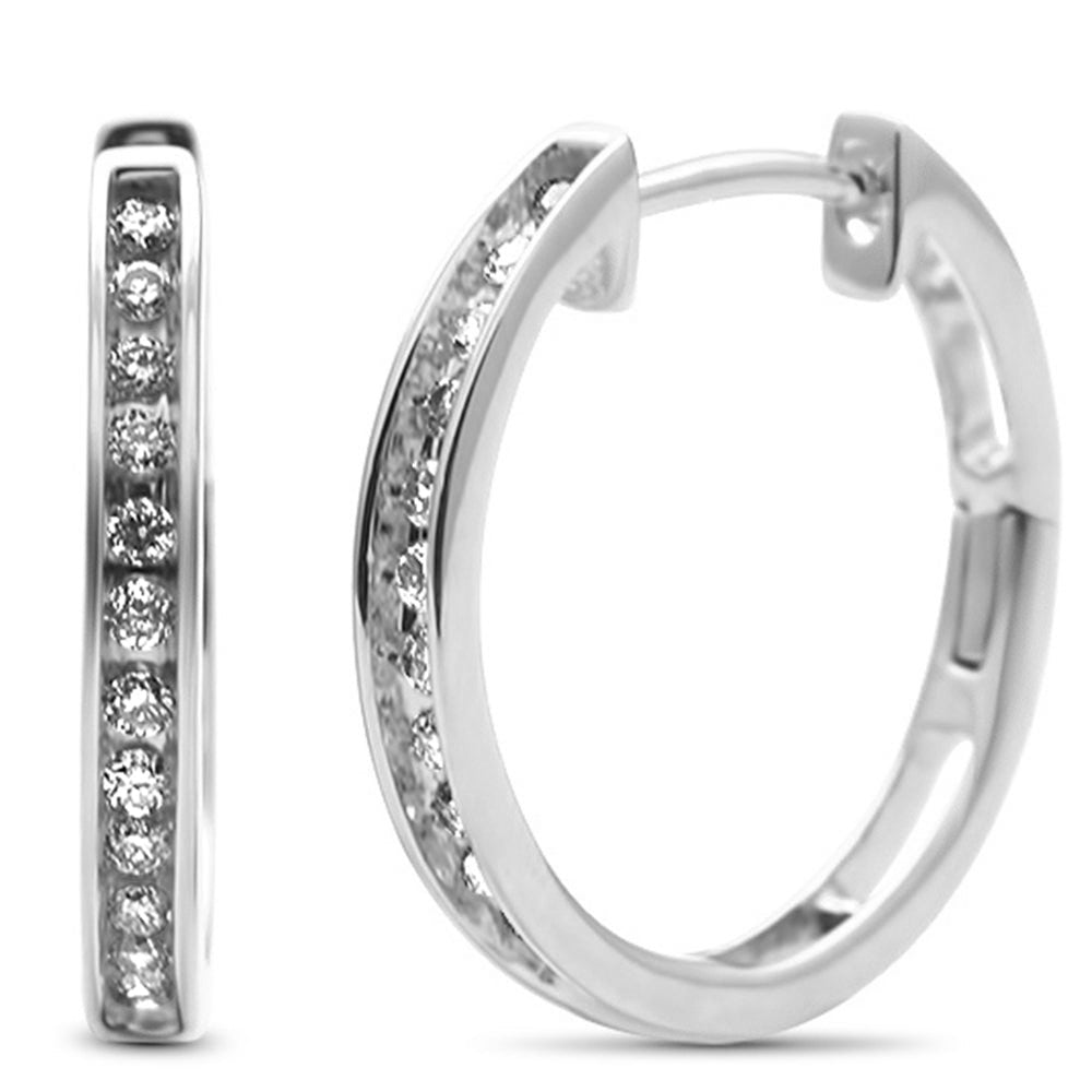 ''SPECIAL! .26ct G SI 10K White Gold DIAMOND DIAMOND Hoop Earrings''