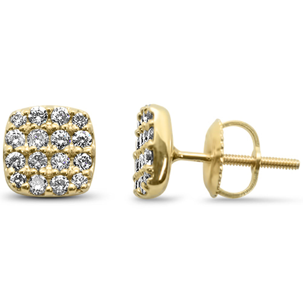 ''SPECIAL! .47ct G SI 10K Yellow GOLD Diamond Square Stud Earrings''