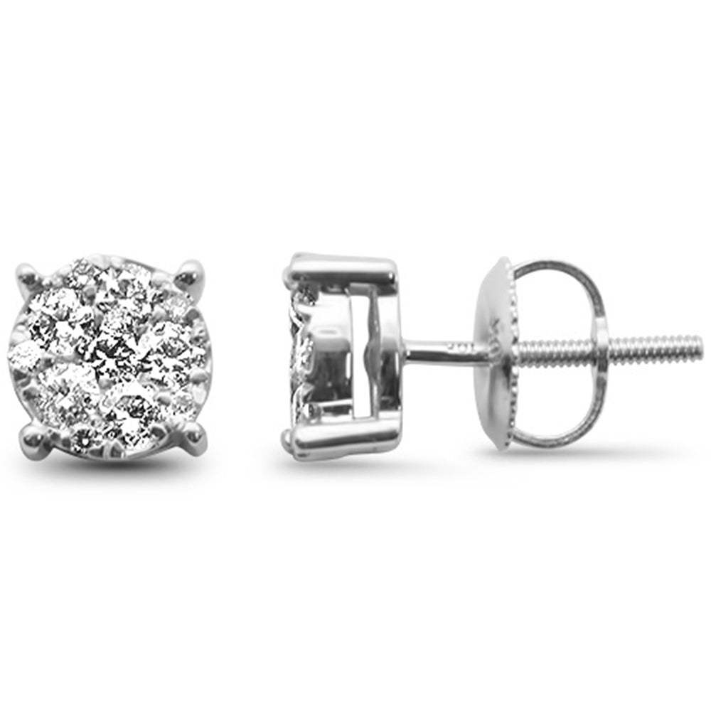 ''SPECIAL! .63ct G SI 10K White GOLD Diamond Round Earrings''