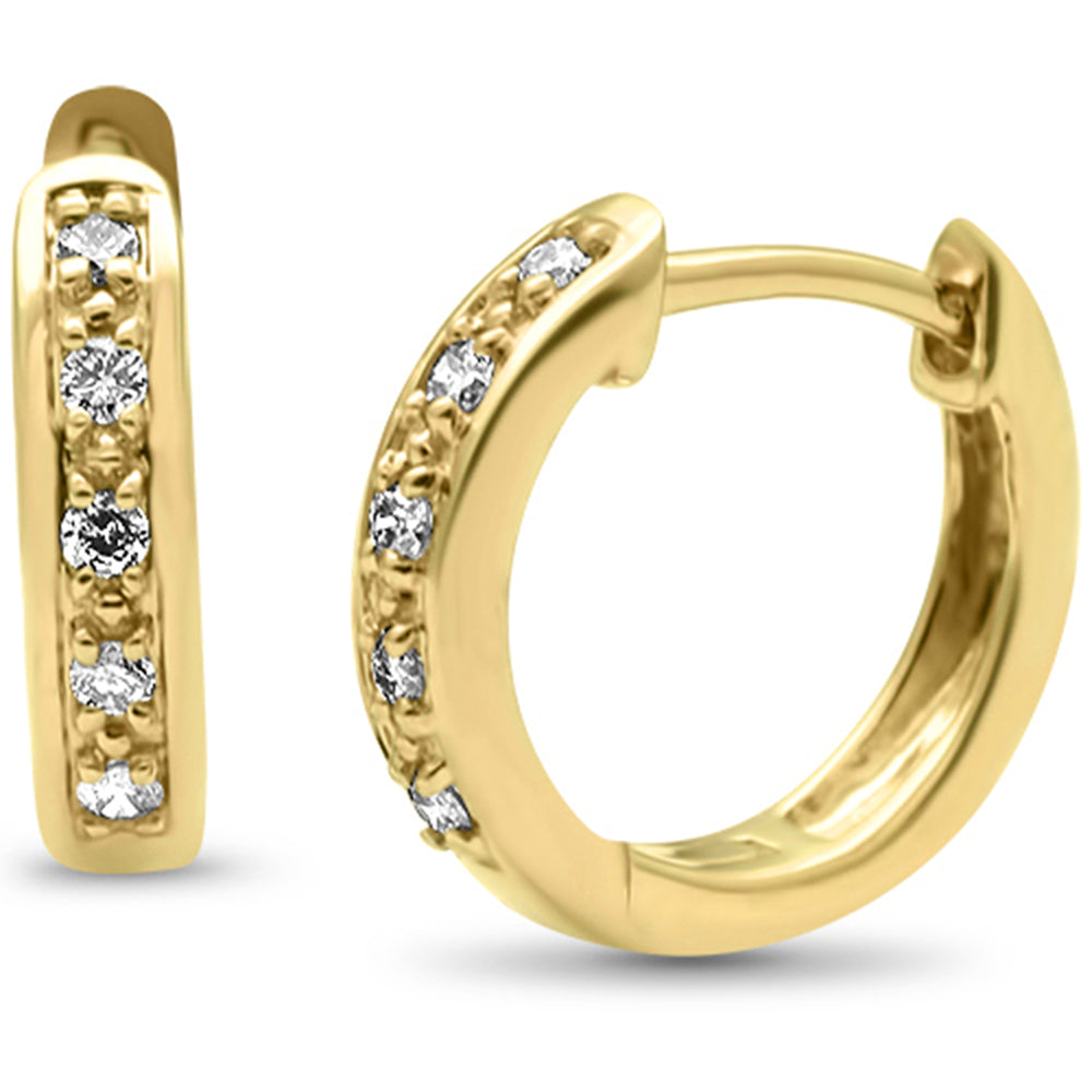 ''SPECIAL! .11ct G SI 10K Yellow GOLD Diamond Diamond Hoop Earrings''