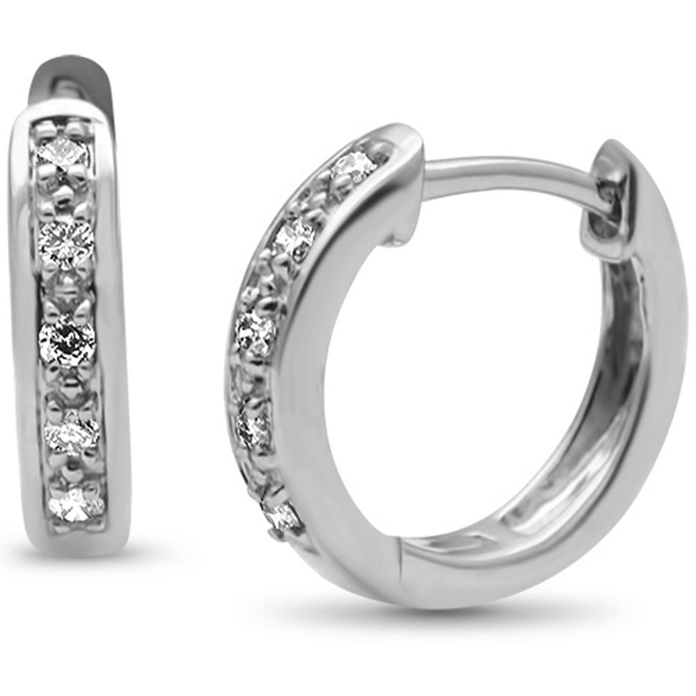 ''SPECIAL! .10ct G SI 10K White Gold Diamond Diamond Hoop EARRINGS''