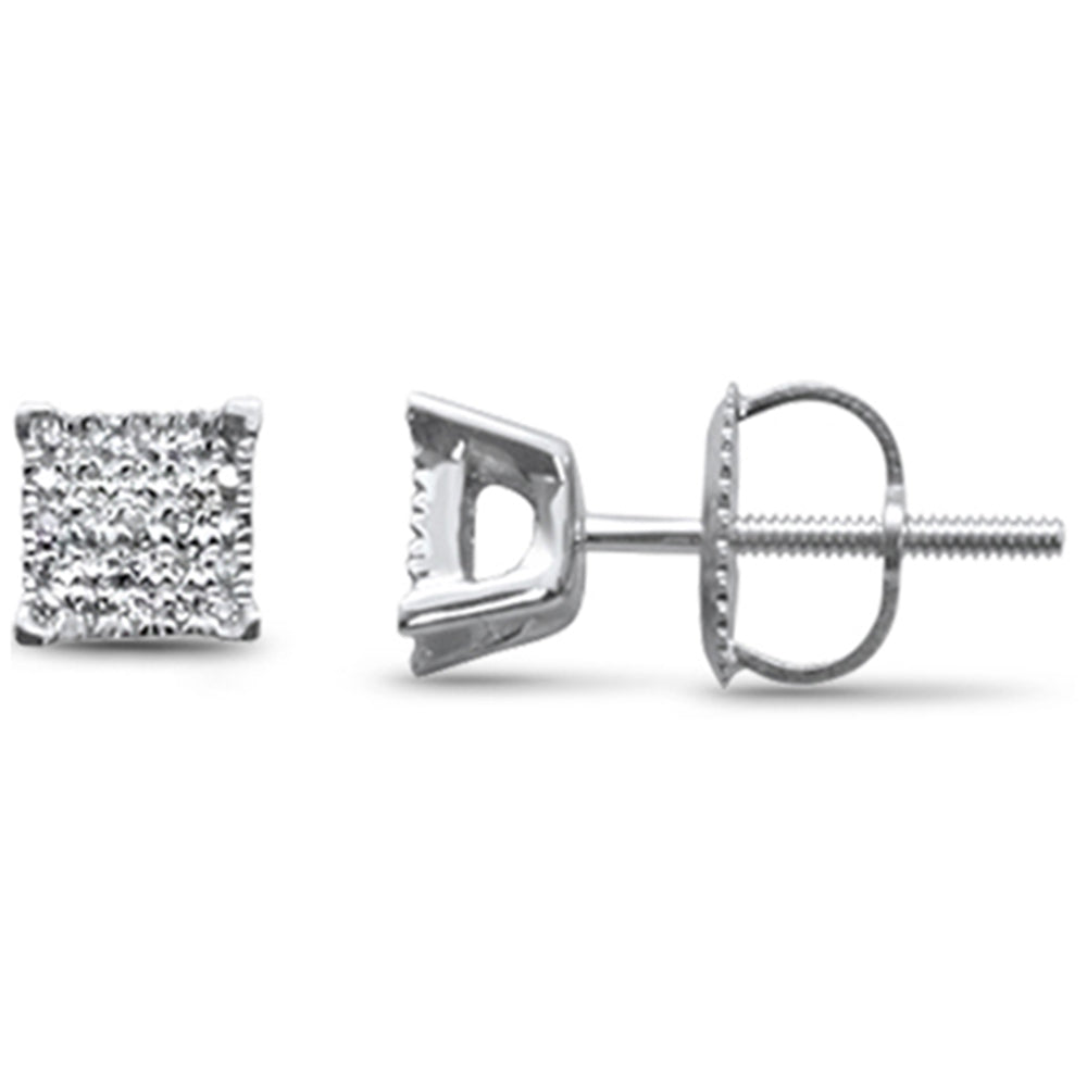 .07ct G SI 10K White Gold Diamond Fine Stud EARRINGS