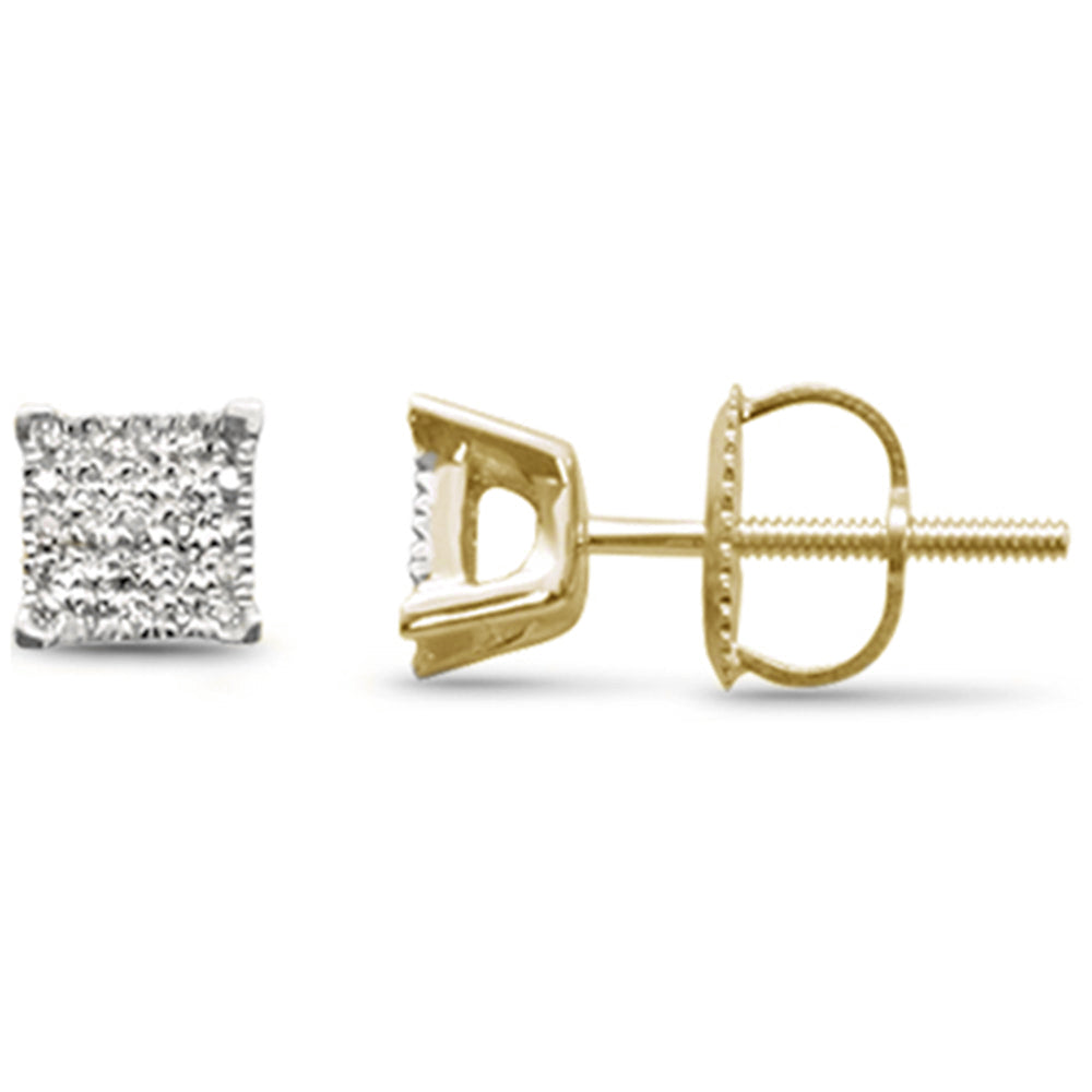 .09ct G SI 10K Yellow Gold DIAMOND Fine Stud Earrings