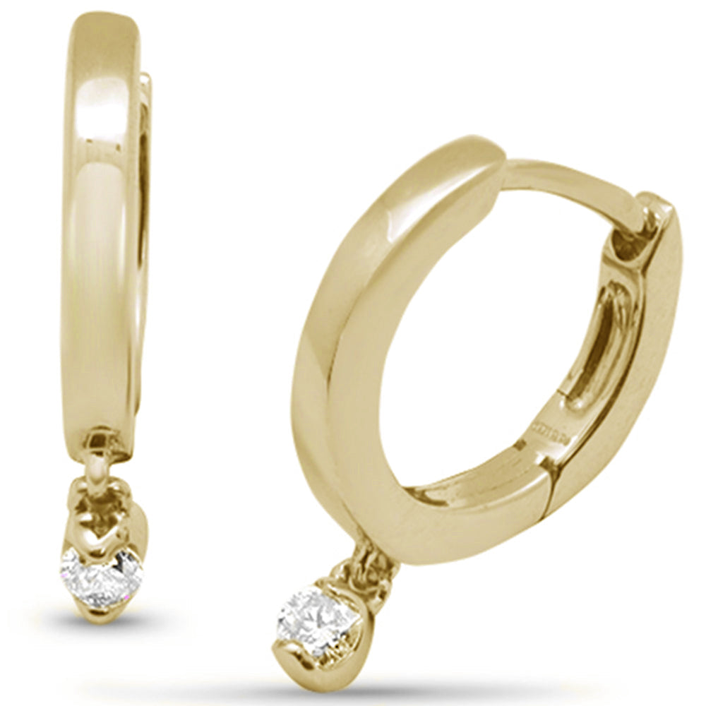 ''SPECIAL! .08ct G SI 10K Yellow Gold Diamond Dangling HOOP EARRINGS''