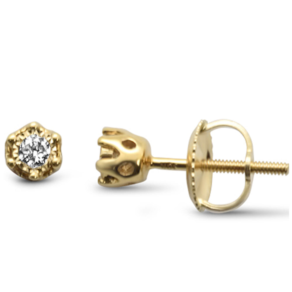 .10ct G SI 10K Yellow Gold DIAMOND Stud Earrings