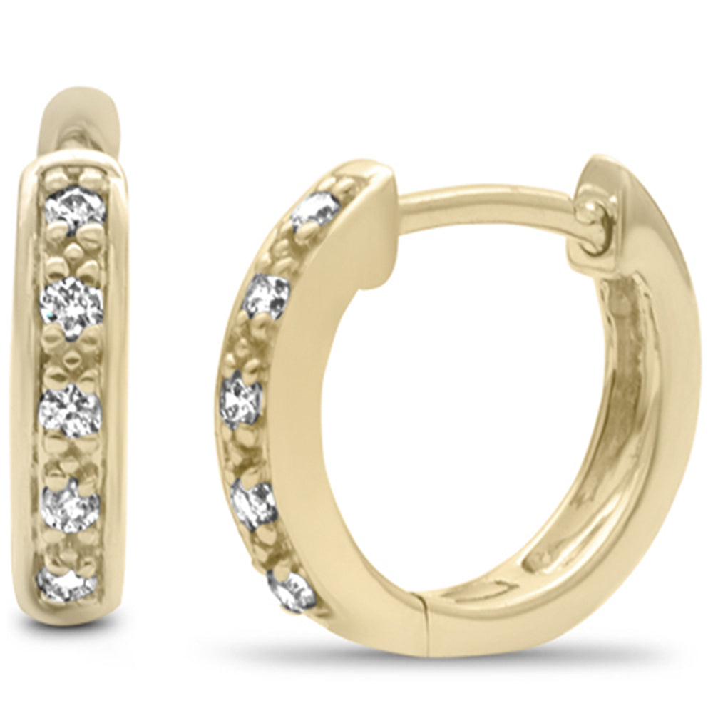 ''SPECIAL! .12ct G SI 10K Yellow Gold Diamond HOOP EARRINGS''