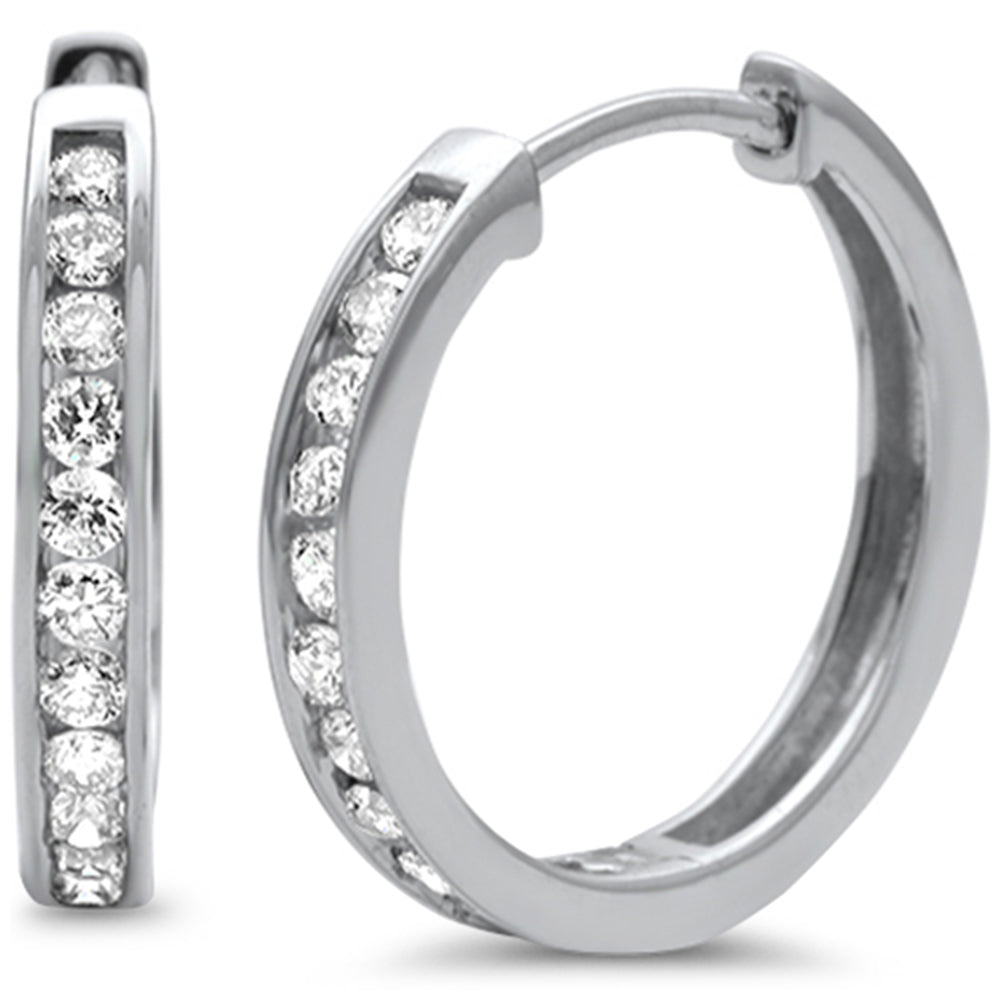 ''SPECIAL! .52ct G SI 10K White Gold Diamond Hoop EARRINGS''