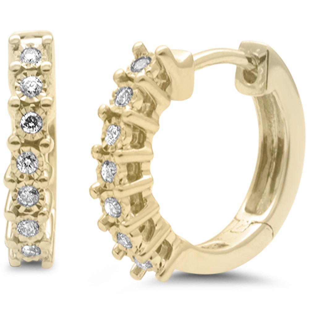 ''SPECIAL! .11ct G SI 10K Yellow Gold Diamond HOOP EARRINGS''