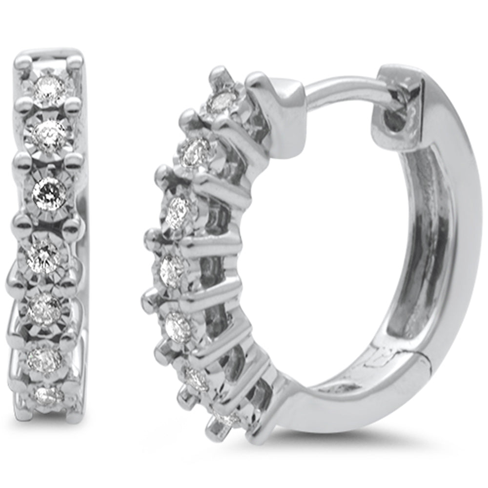 ''SPECIAL! .10ct G SI 10K White Gold Diamond HOOP EARRINGS''