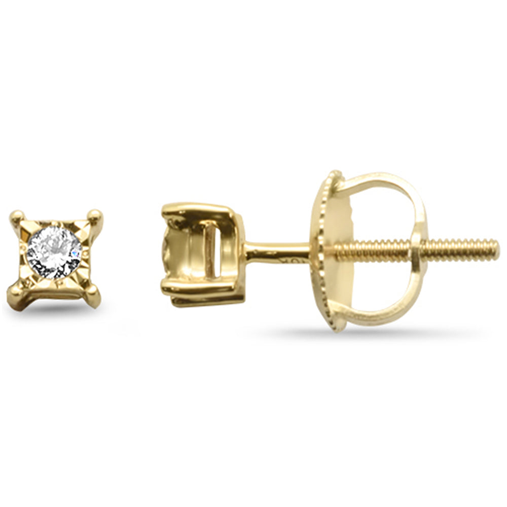 .08ct G SI 10K Yellow Gold DIAMOND Stud Earrings