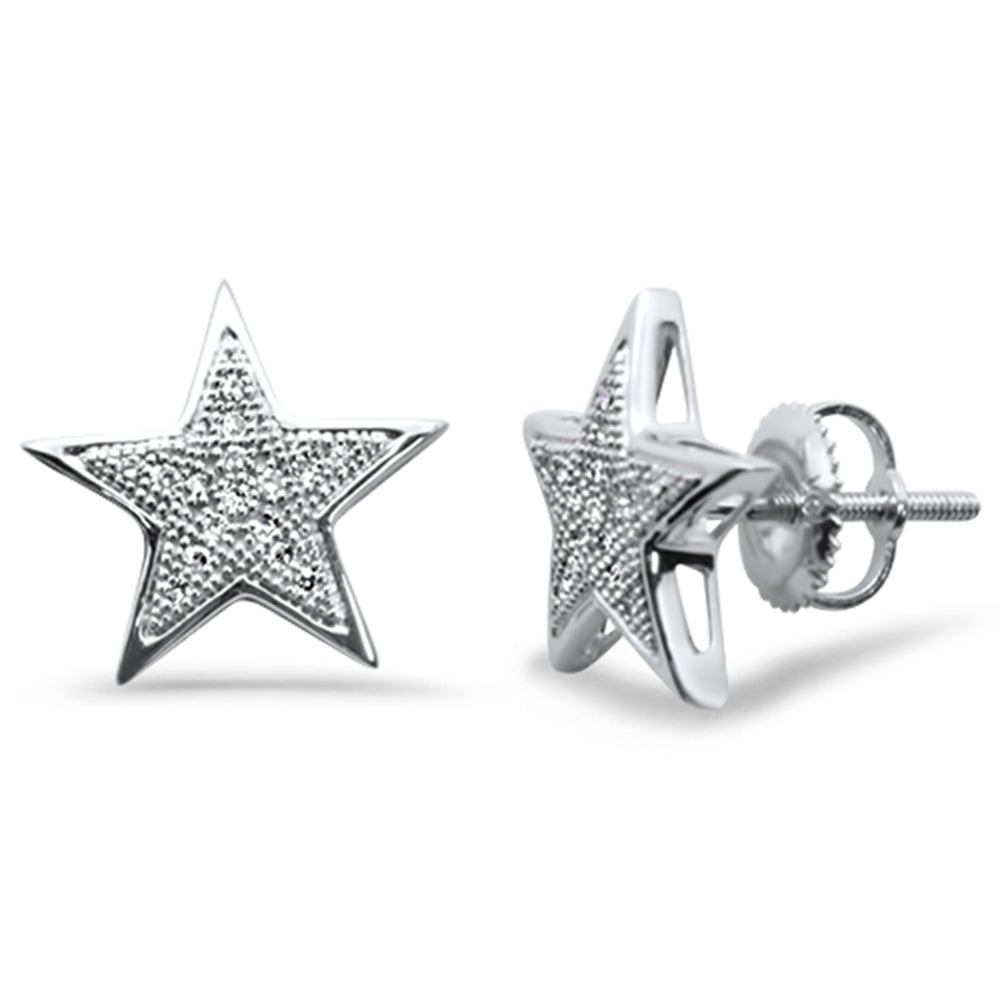 ''SPECIAL!  .12ct G SI 10K White Gold Diamond Star Shaped Fashion EARRINGS''