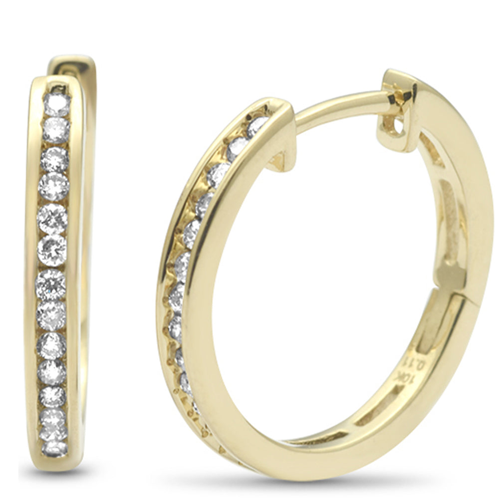 ''SPECIAL! .20ct G SI 10K Yellow Gold Diamond HOOP EARRINGS''