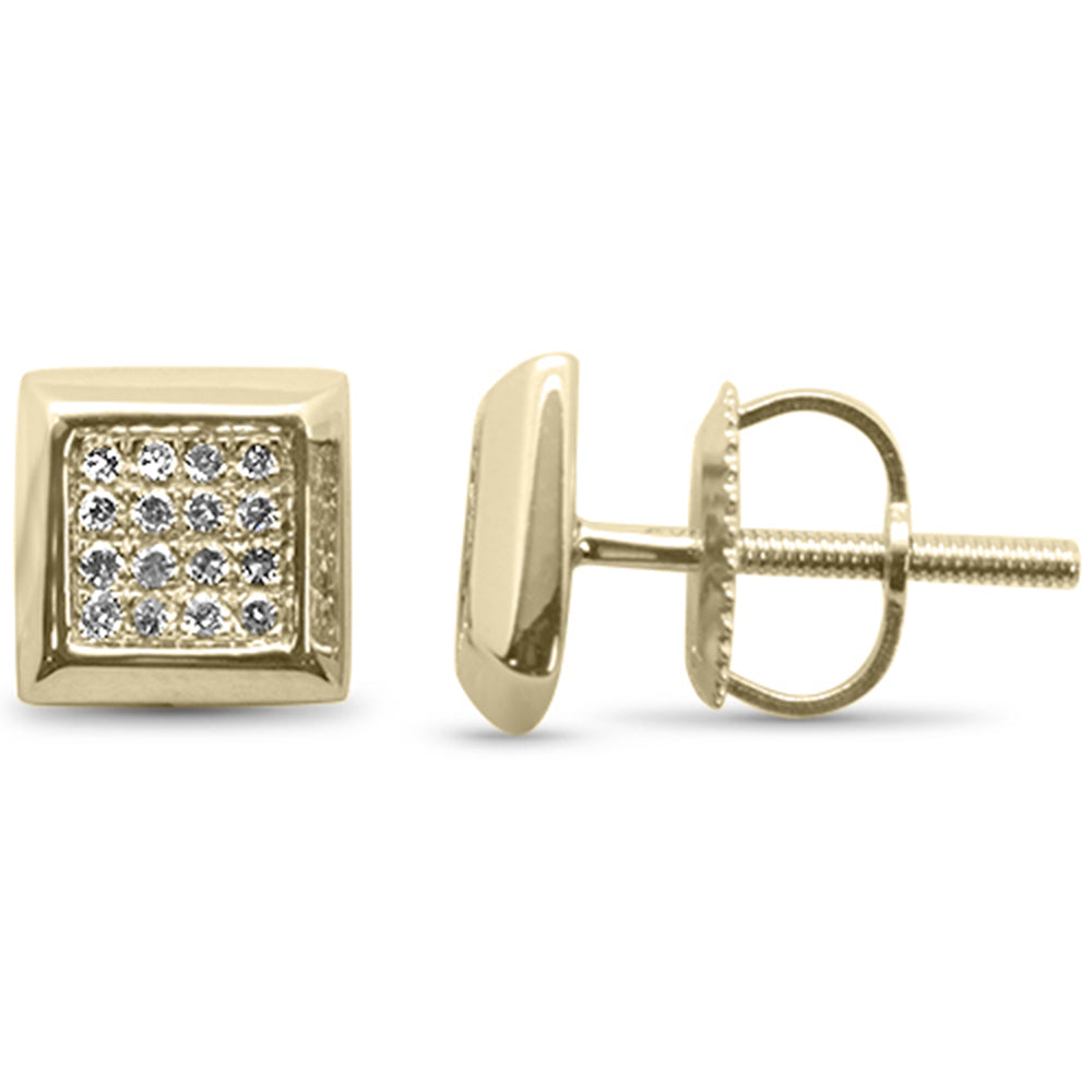 ''SPECIAL! .10ct G SI 10K Yellow Gold Diamond Square Fashion EARRINGS''