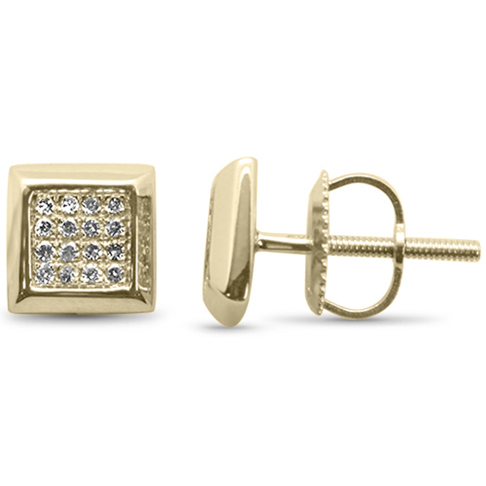 ''SPECIAL! .10ct G SI 10K Yellow GOLD Diamond Square Fashion Earrings''