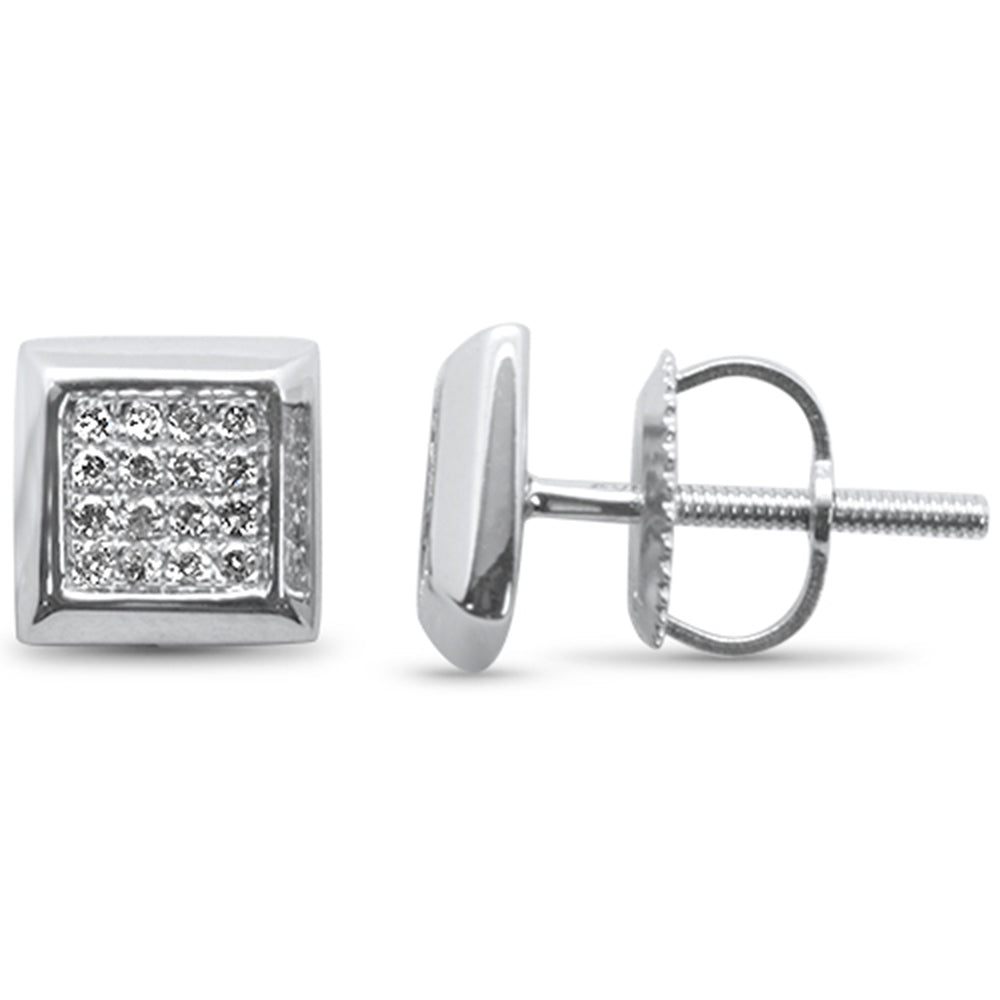 ''SPECIAL! .12ct G SI 10K White Gold DIAMOND Square Fashion Earrings''