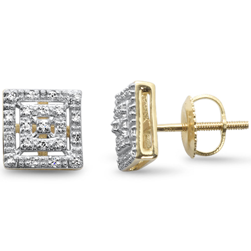 ''SPECIAL! .08ct G SI 10K Yellow Gold Diamond Square Fashion EARRINGS''