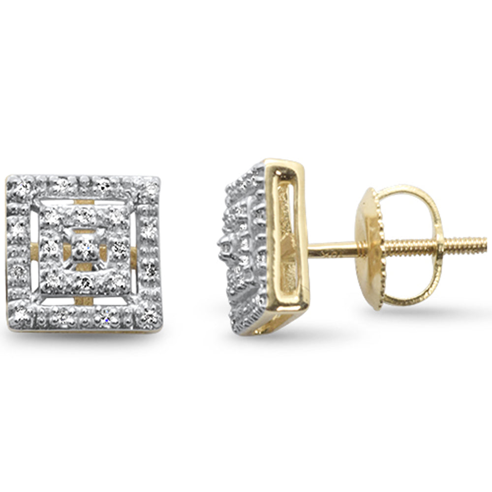 ''SPECIAL! .08ct G SI 10K Yellow Gold DIAMOND Square Fashion Earrings''