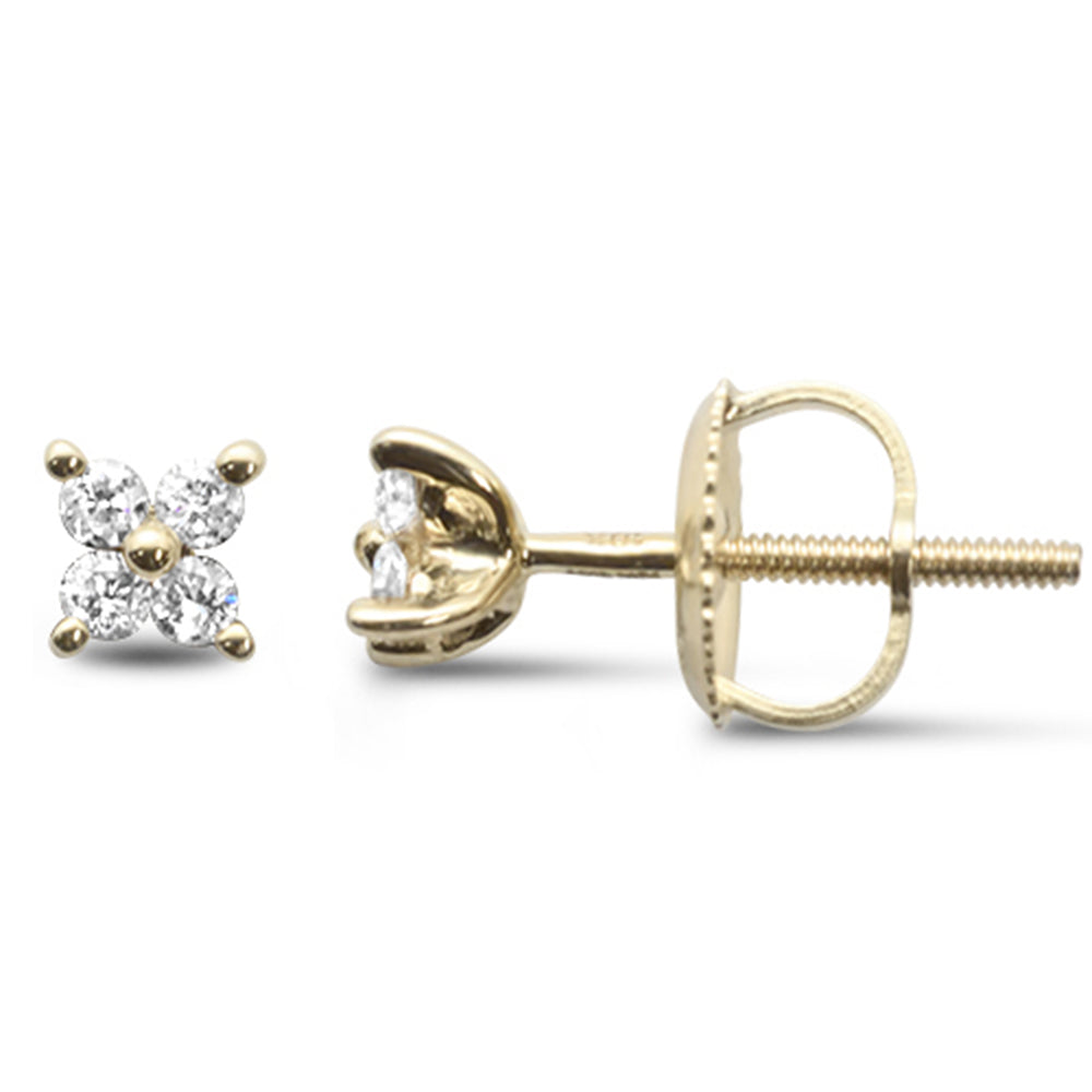 .12ct G SI 10K Yellow GOLD Diamond Fashion Earrings