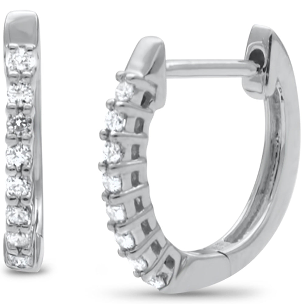 ''SPECIAL! .15ct G SI 10K White GOLD Diamond Hoop Earrings''
