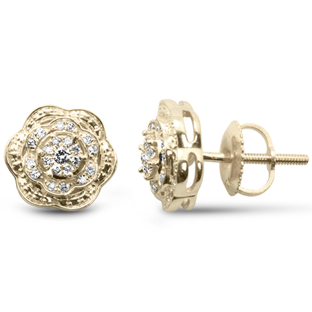 ''SPECIAL! .16ct G SI 10K Yellow Gold Diamond Flower EARRINGS''