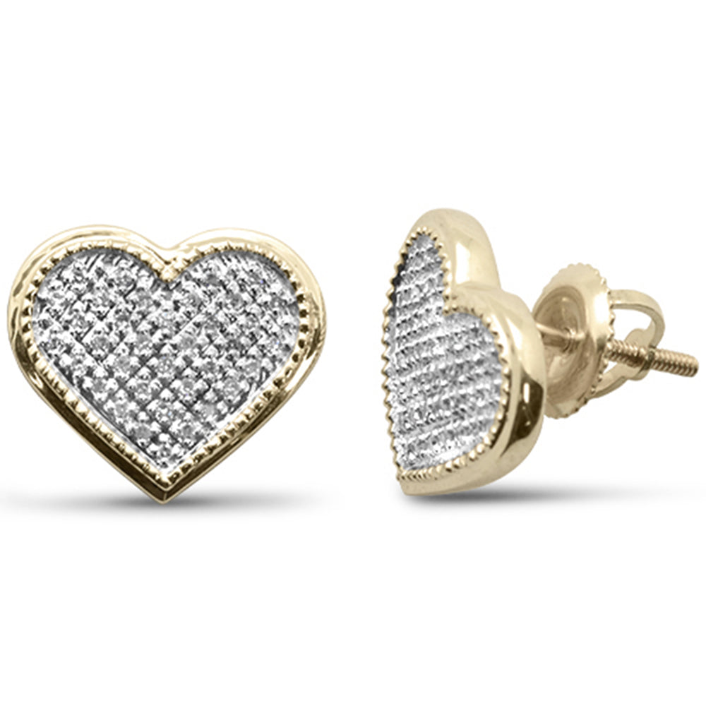 ''SPECIAL! .13ct G SI 10K Yellow GOLD Diamond Heart Shaped Earrings''