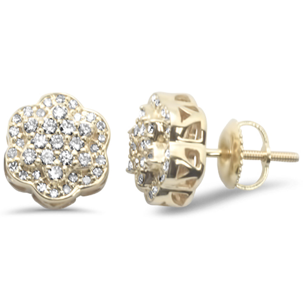''SPECIAL! .53ct G SI 10K Yellow GOLD Diamond Flower Earrings''