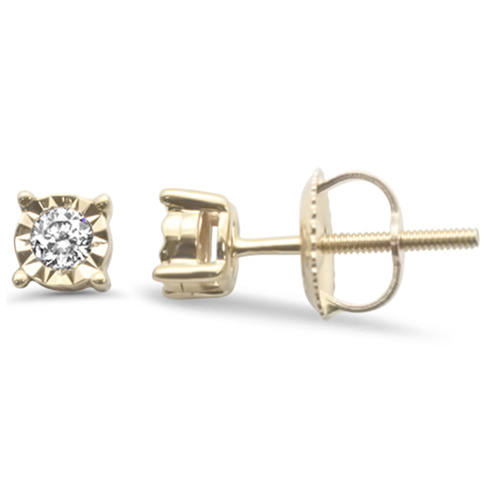 .13ct G SI 10K Yellow Gold Diamond Fashion EARRINGS