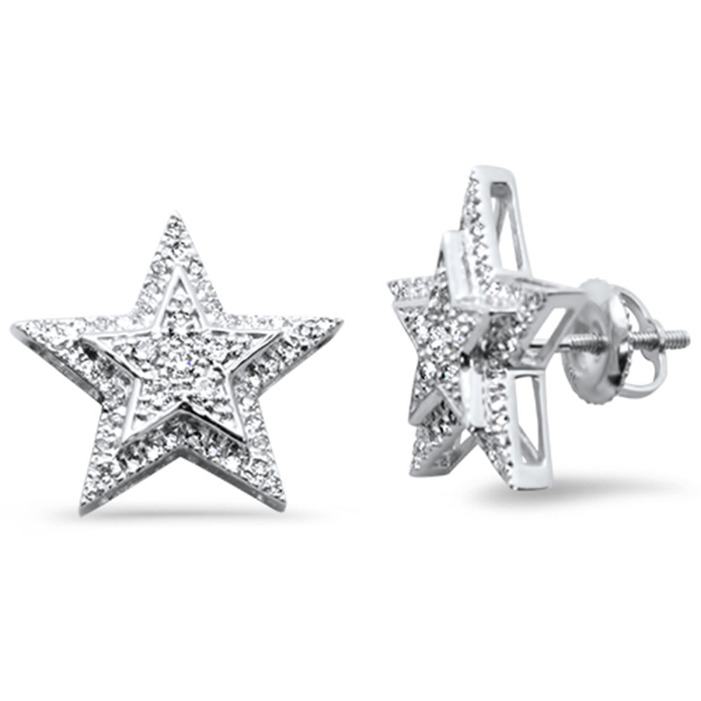 ''SPECIAL! .38ct G SI 10K White Gold DIAMOND Star Earrings''