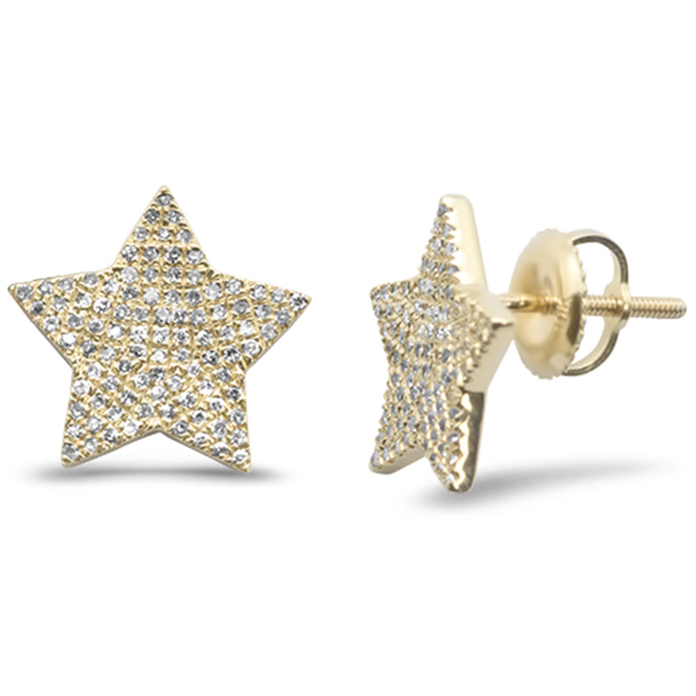 ''SPECIAL!.29ct G SI 10K Yellow GOLD Diamond Star Shaped Earrings''