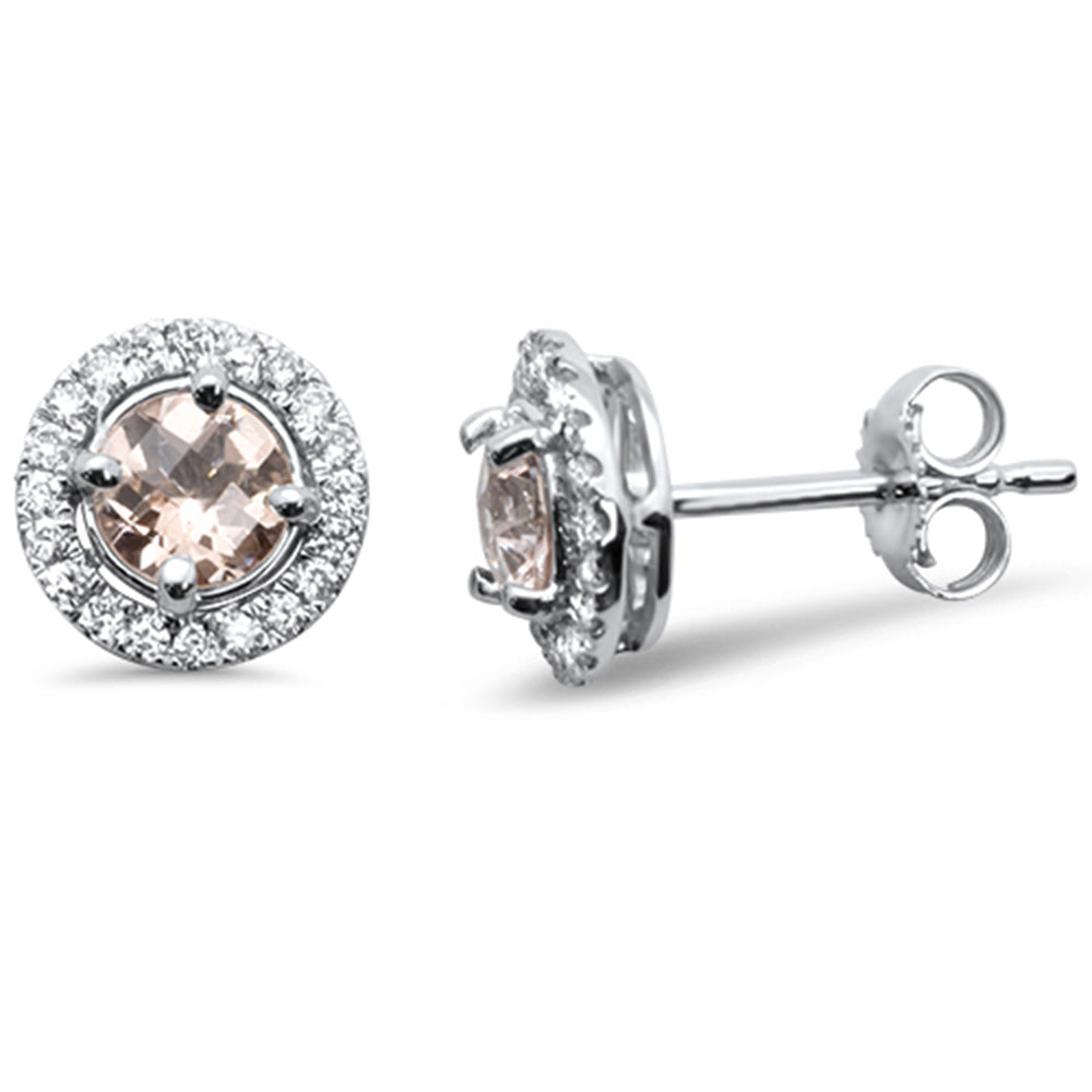 .98ct G SI 10KT White Gold Morganite Gemstone & DIAMOND Earrings