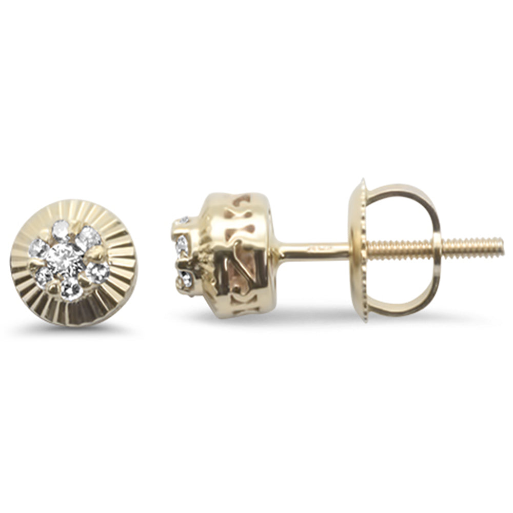 .10ct G SI 10KT Yellow Gold Diamond Round STUD EARRINGS