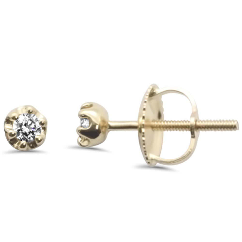 .10ct G SI 10KT Yellow Gold Diamond Round STUD EARRINGS