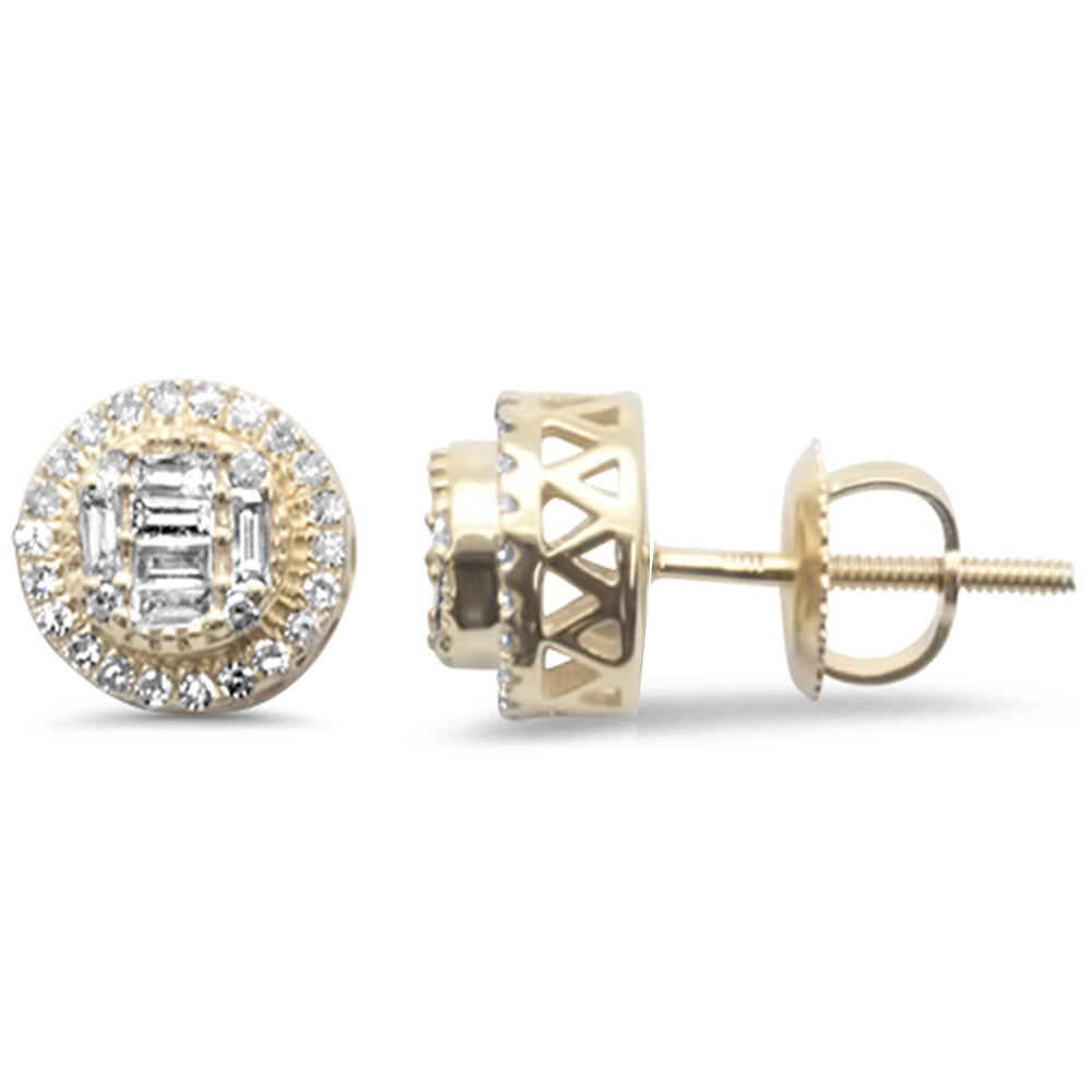 ''SPECIAL! .33ct G SI 10KT Yellow GOLD Round & Baguette Diamond Stud Earrings''