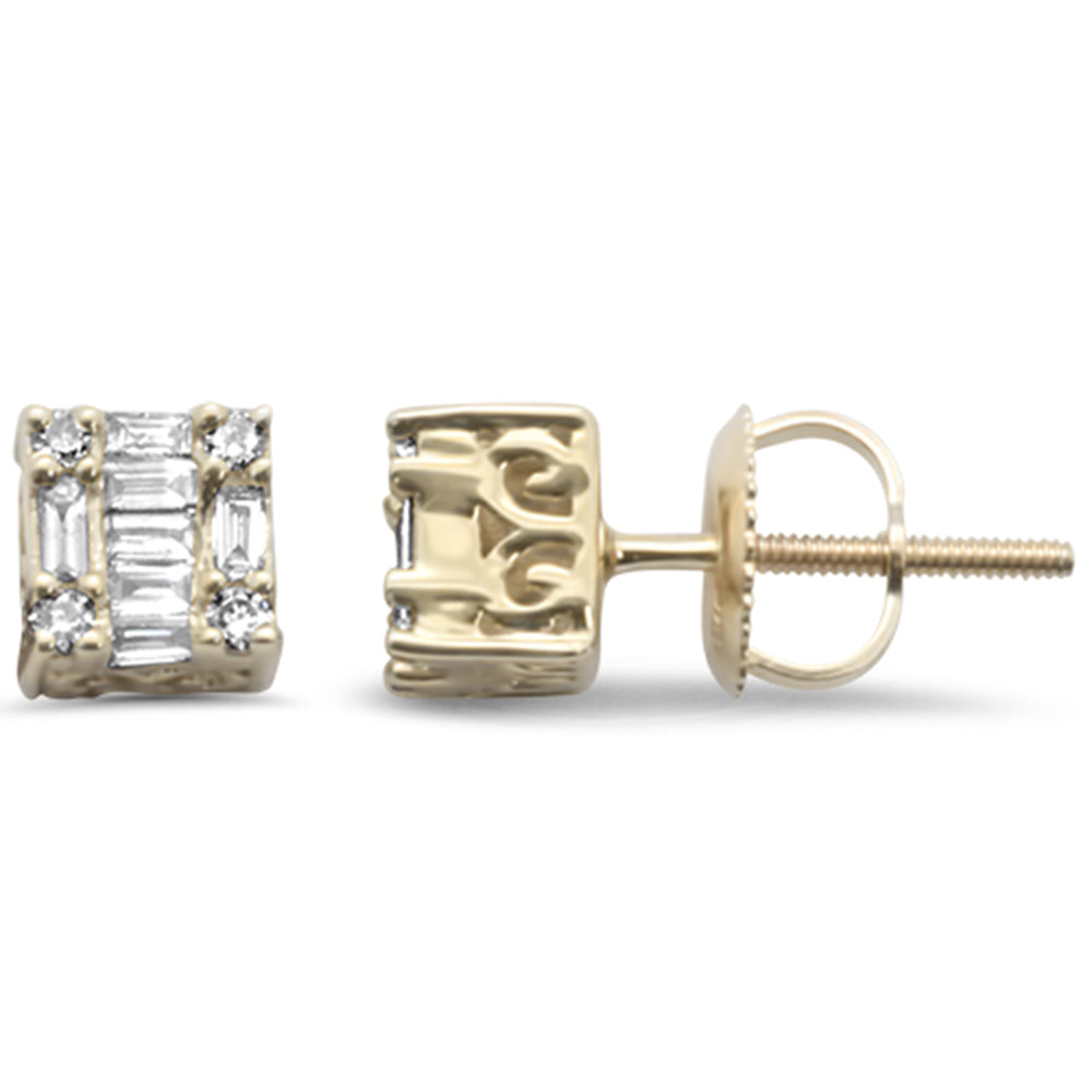 ''SPECIAL!.25ct G SI 10KT Yellow Gold DIAMOND Square Stud Earrings''