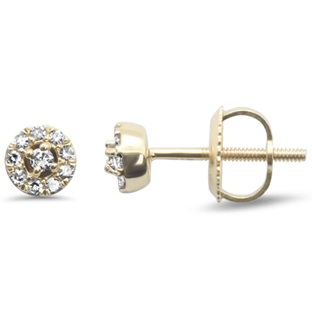 .10ct G SI 10KT Yellow Gold Diamond Round STUD EARRINGS