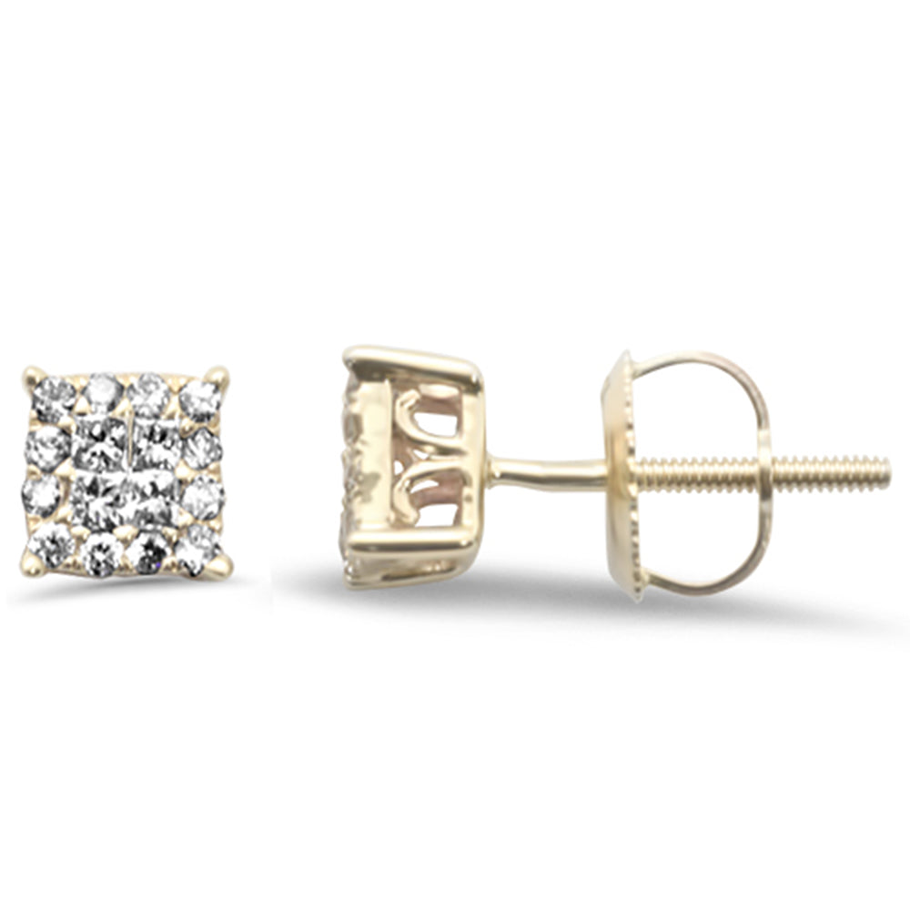 ''SPECIAL! .29ct G SI 10KT Yellow Gold Diamond Square STUD EARRINGS''