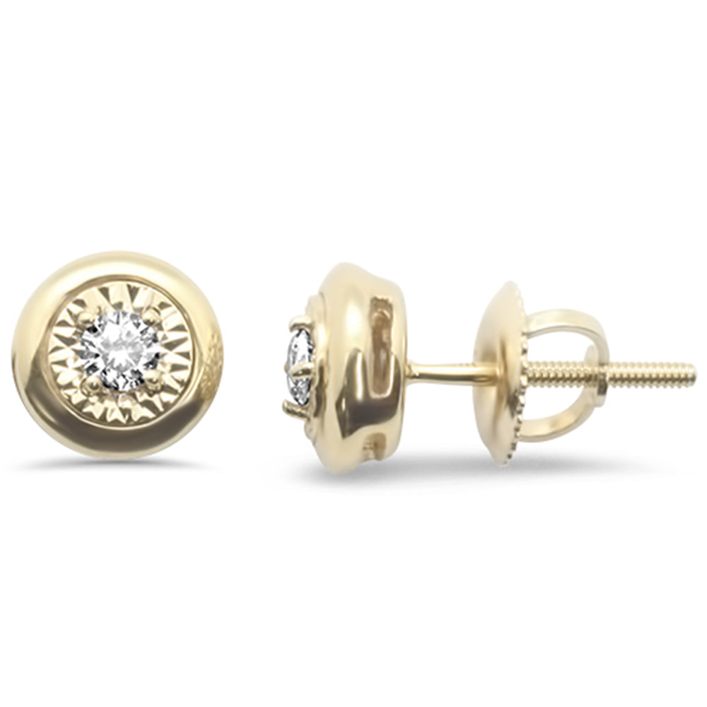 ''SPECIAL!.16ct G SI 10KT Yellow GOLD Diamond Round Fashion Earrings''