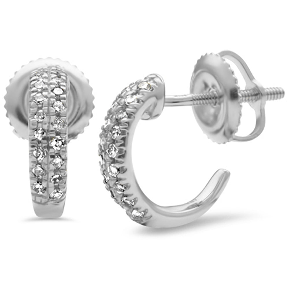 .12ct G SI 10KT White Gold DIAMOND J Hoop Earrings