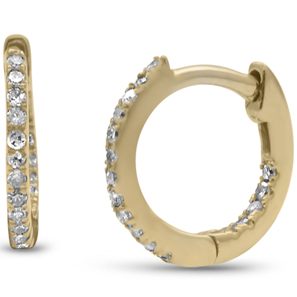 .11ct G SI 10KT Yellow Gold Diamond Hoop EARRINGS