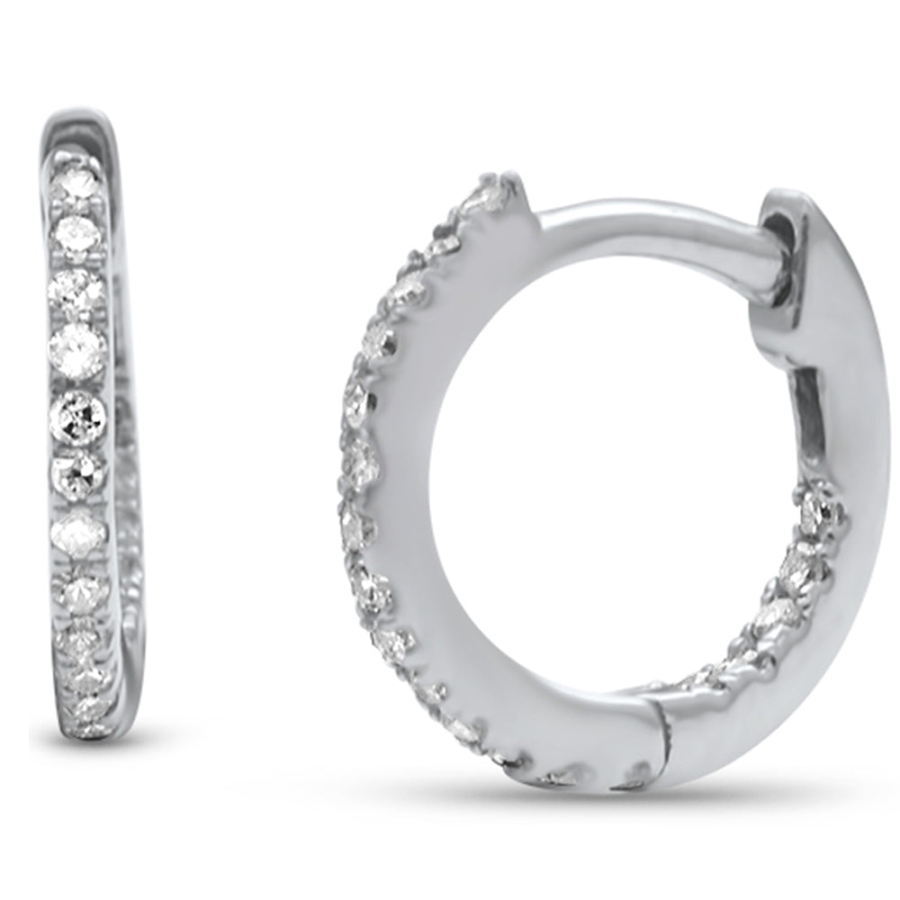 .10ct G SI 10KT White Gold Diamond HOOP EARRINGS