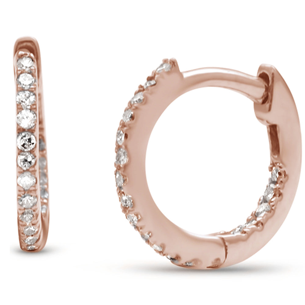 .10ct G SI 10KT Rose Gold DIAMOND Hoop Earrings