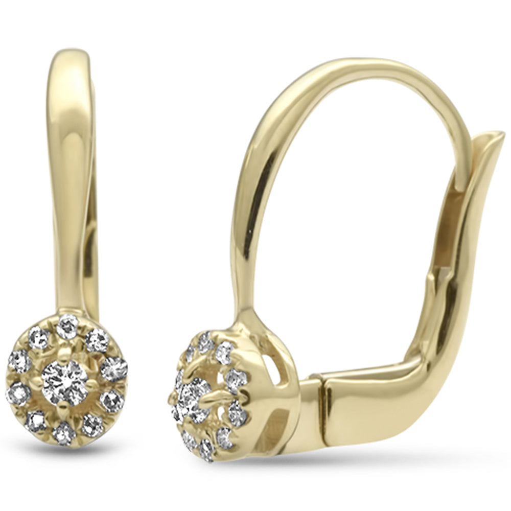 .10ct G SI 10KT Yellow Gold Diamond Lever Back EARRINGS