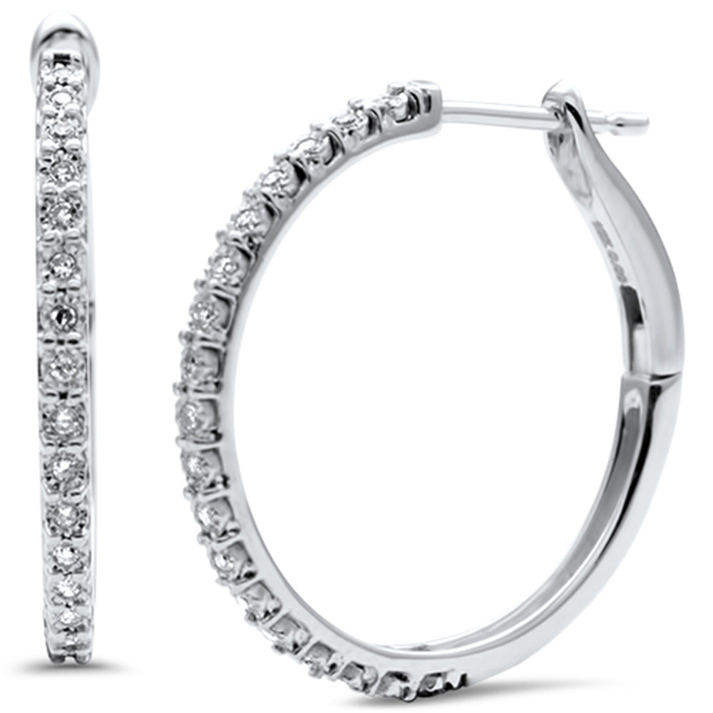 ''SPECIAL! .12ct G SI 10KT White Gold Diamond HOOP EARRINGS''