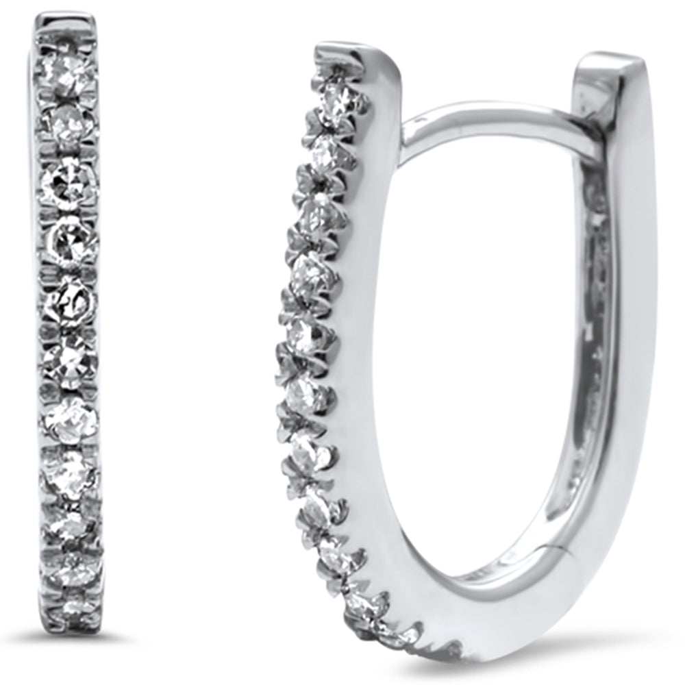 .13ct G SI 10KT White Gold Diamond Hoop EARRINGS