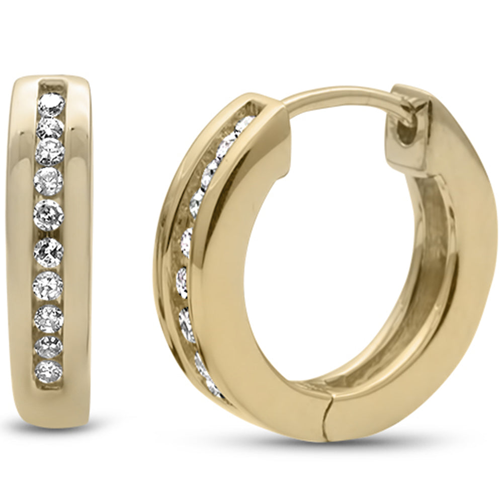 ''SPECIAL!.14ct G SI 10KT Yellow GOLD Diamond Hoop Earrings''
