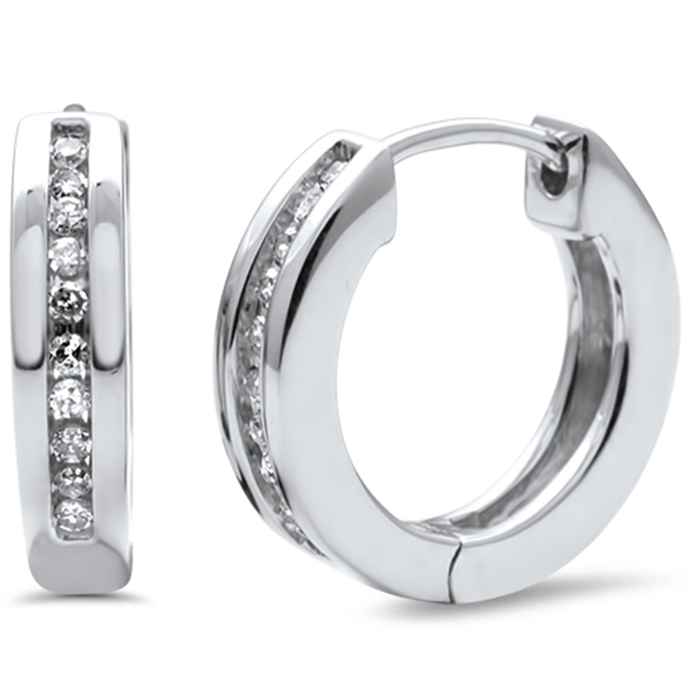 ''SPECIAL!.14ct G SI 10KT White Gold DIAMOND Hoop Earrings''