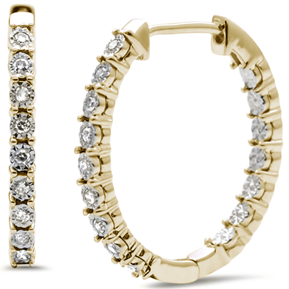 ''SPECIAL! .12ct G SI 10KT Yellow Gold Diamond Hoop EARRINGS''